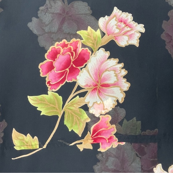 Emma James Floral 3/4 Sleeve Button-Down Romantic Feminine Sheer Blouse - Sz 20W - Picture 11 of 14